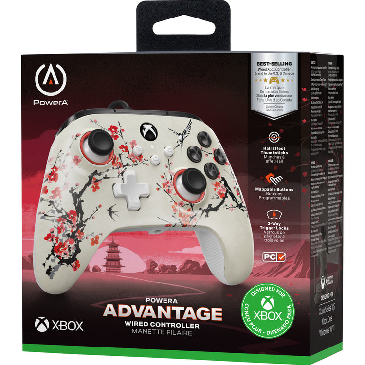 Manette Powera Advantage avec câble pour Xbox Series X|s - Warrior's Nirvana (Magnolia White, Xbox Series X|s, Xbox One, PC)