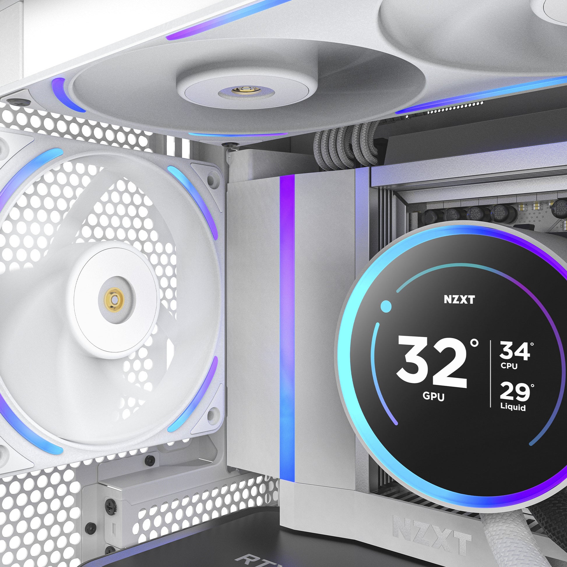 Nzxt f120x ventilateur de boîtier rgb (blanc, 120 x 120 x 30 mm, pwm)