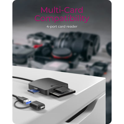 Icy box ib-cr302-cu3 lecteur de carte 4-en-1 (noir)
