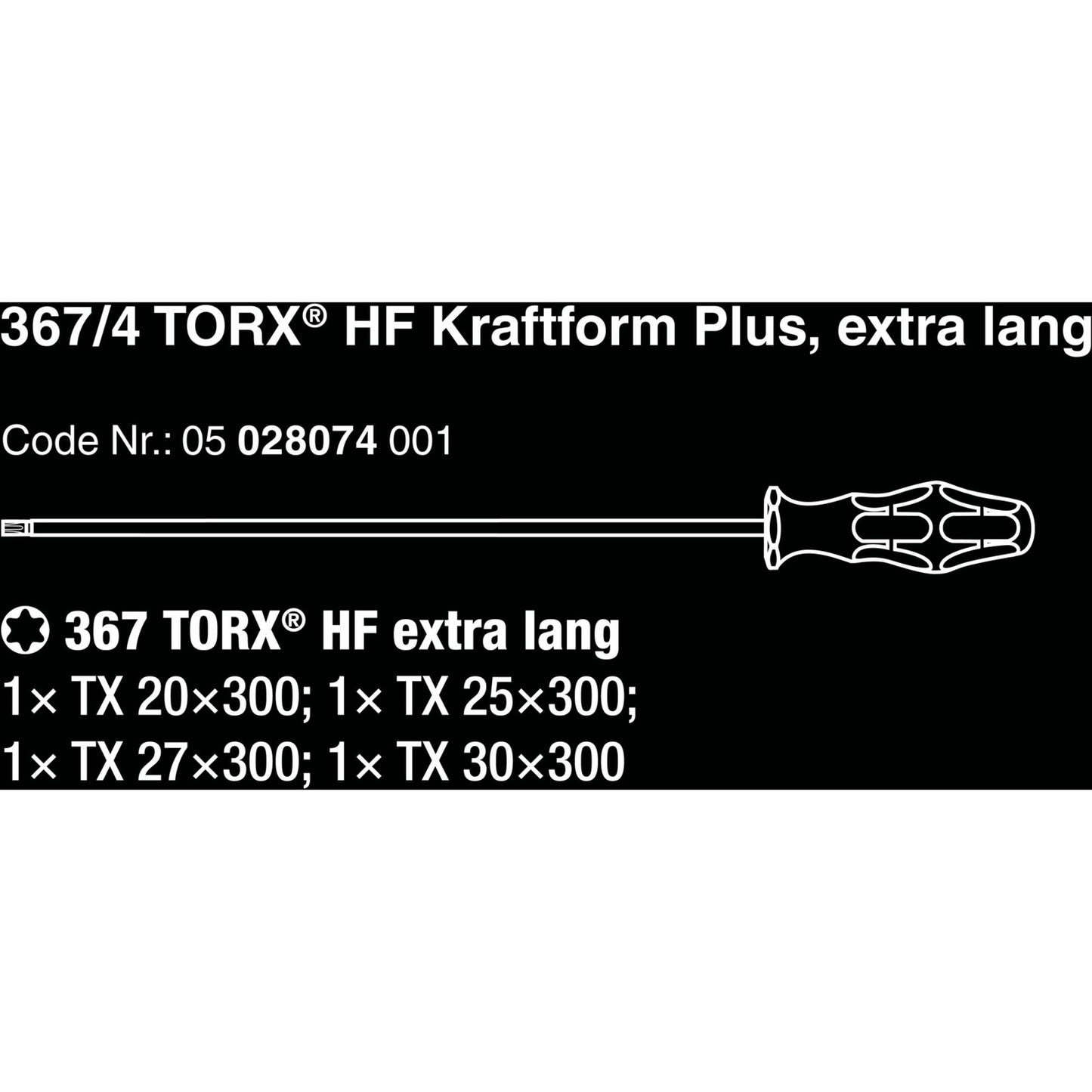 SET des tournevis Wera 367 4 Torx HF