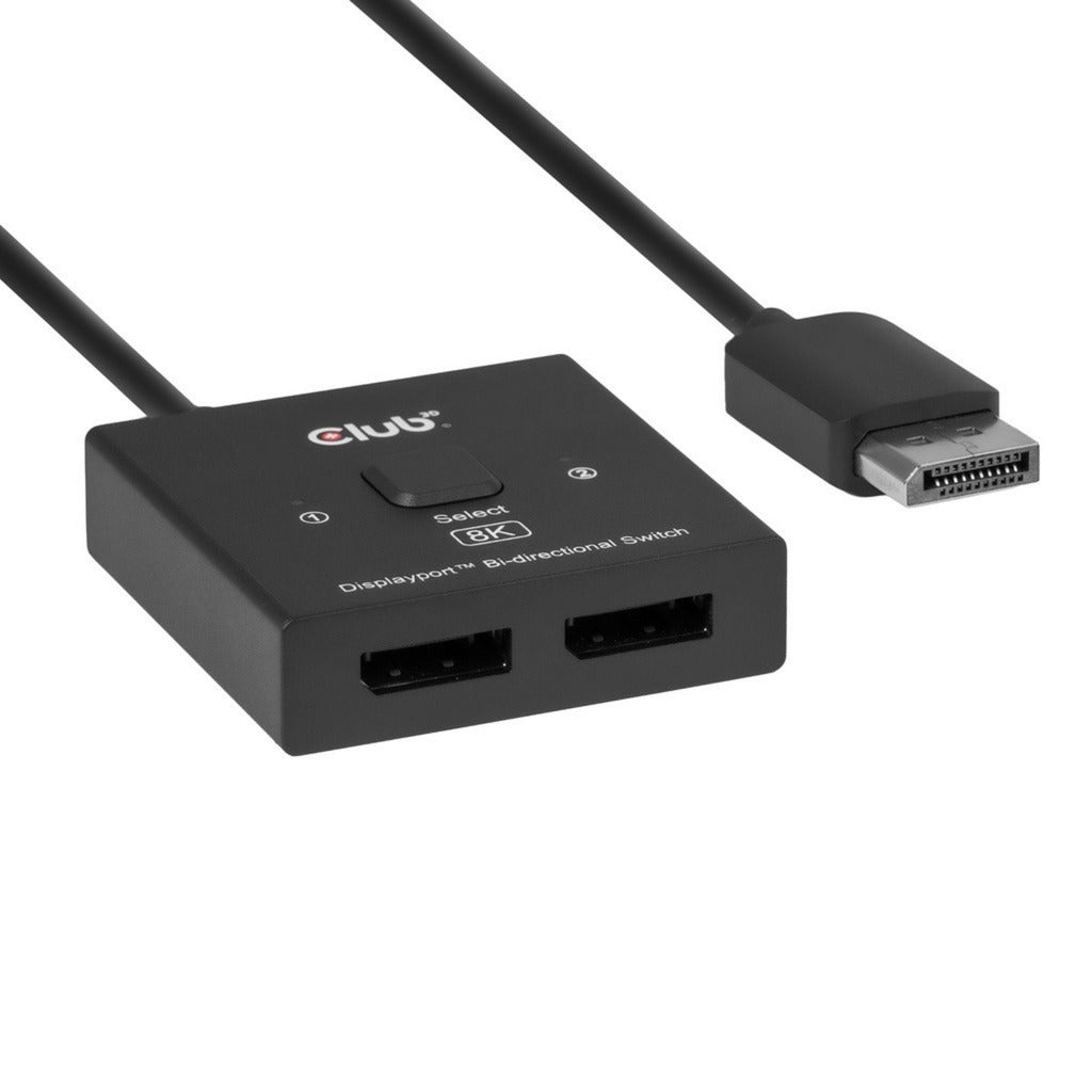 Club 3D DisplayPort 2-en-1 Bidirectionnel 8K Switch DisplayPort Switch (Noir)