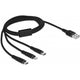 Dellock USB Charge Câble 3 en 1 pour Lightning, Micro USB