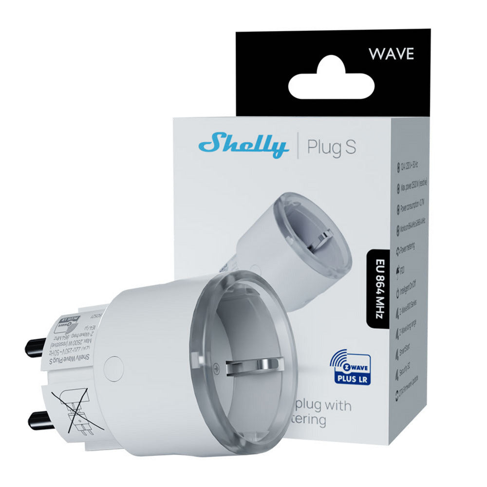 Adaptateur Shelly wave plug s eu lr (blanc, z-wave, z-wave+)