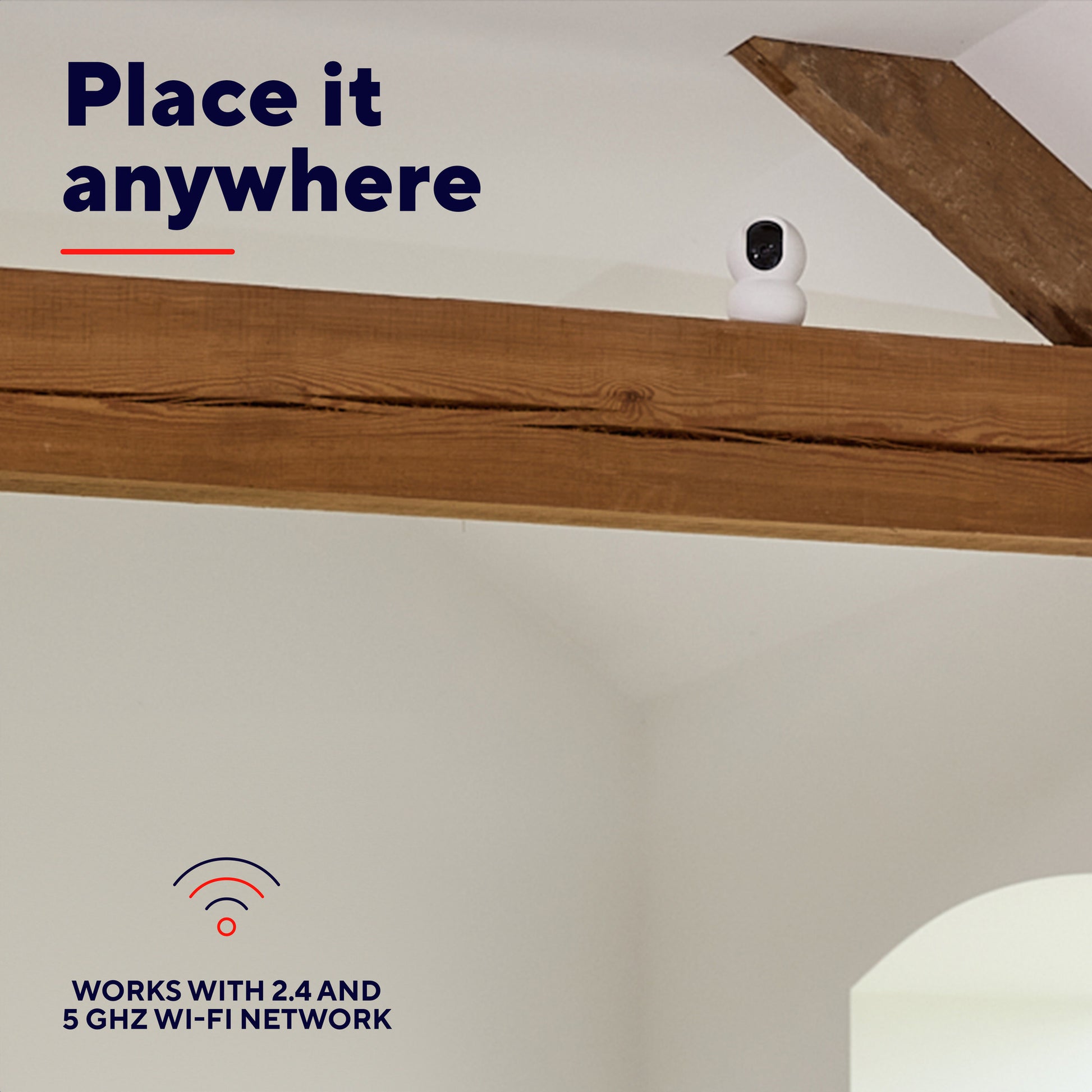 Caméra de sécurité Trust ipcam-2800 360° (blanche, WiFi 2,4 ou 5 GHz)