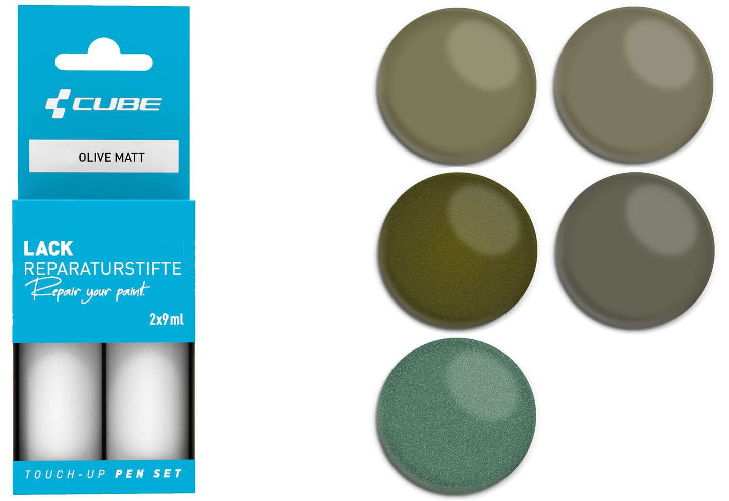 Set de stylos de retouche Cube olive mat