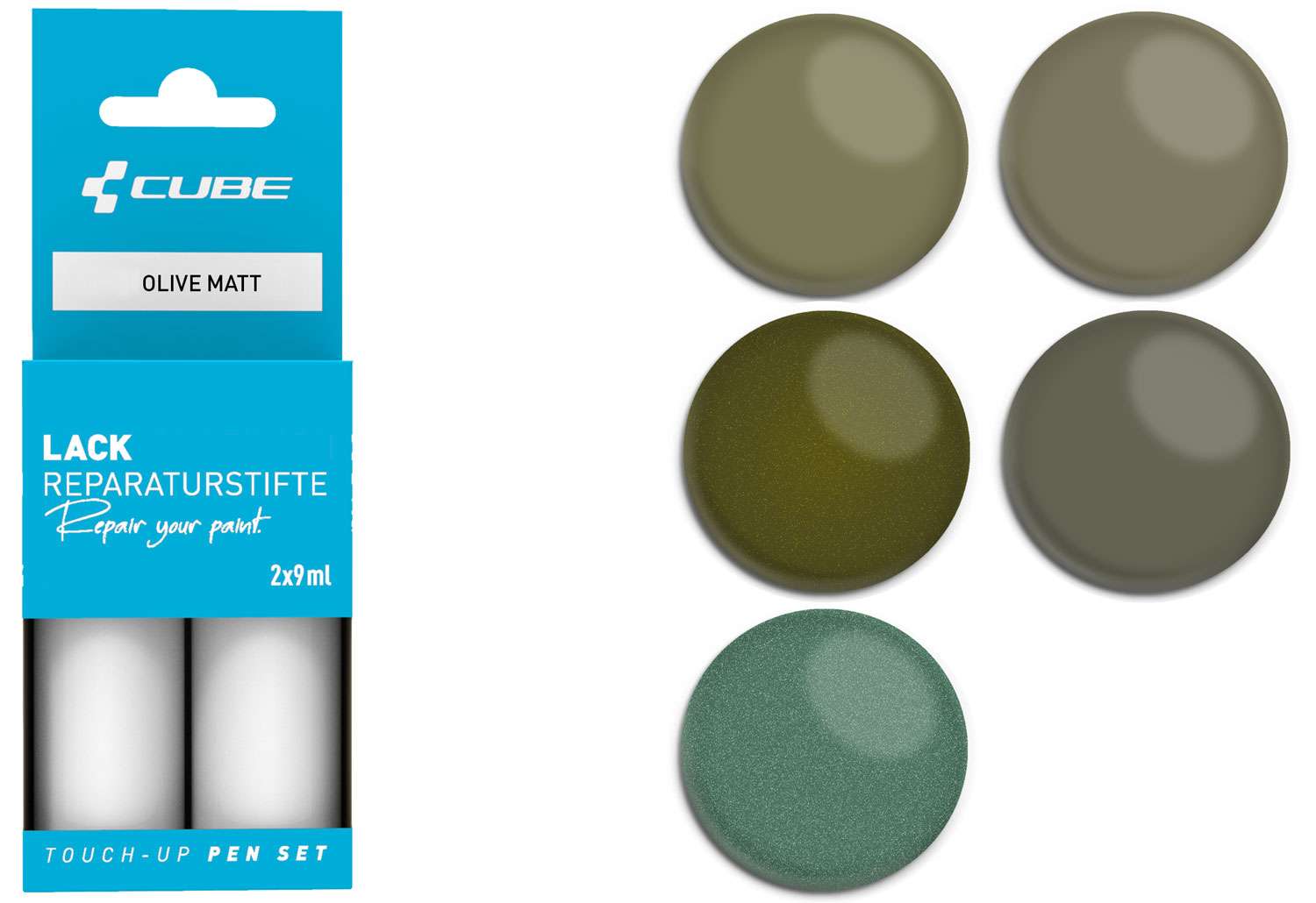 Set de stylos de retouche Cube olive mat