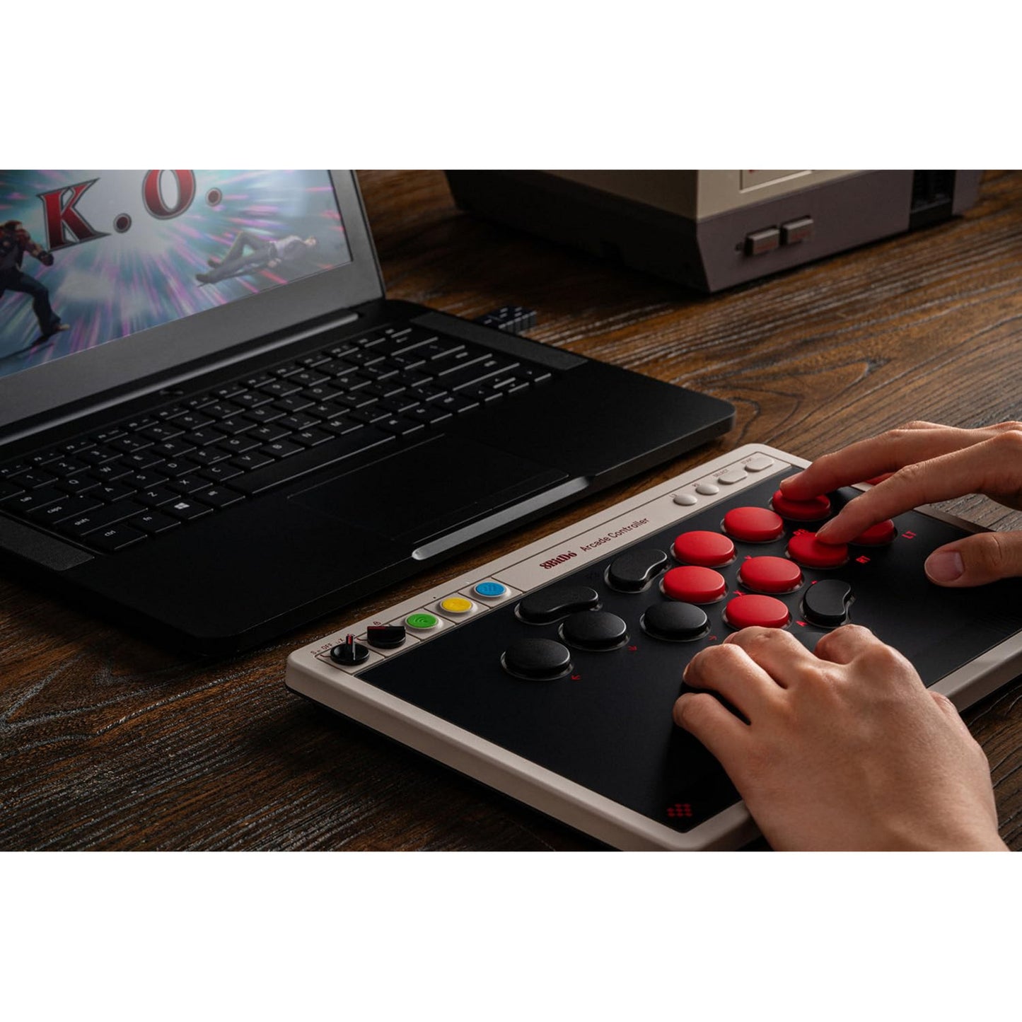 Manette d'arcade 8bitdo (gris rouge, usb bluetooth 2,4 ghz, nintendo switch, pc)