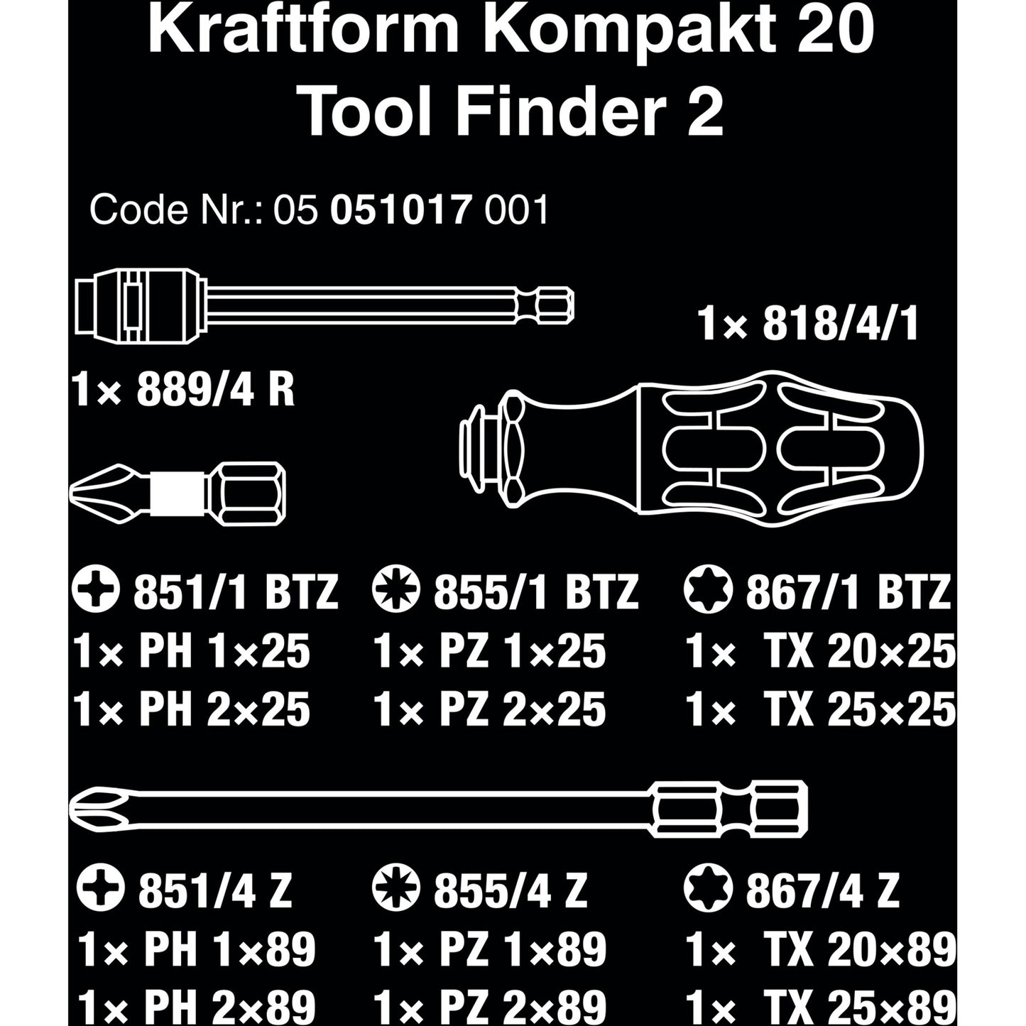 Ensemble de tournevis Wera Kraftform Compact 20