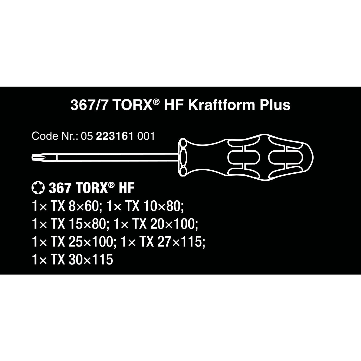 Wera 367 7 Torx HF Tournevis Set Kraftform Plus +