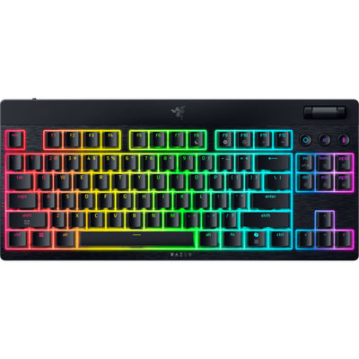 Clavier de jeu mécanique RVB discret Razer blackwidow v4 (noir, disposition américaine (qwerty), vert discret, 80 % (tkl))
