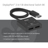 Club 3D DisplayPort 2-en-1 Bidirectionnel 8K Switch DisplayPort Switch (Noir)