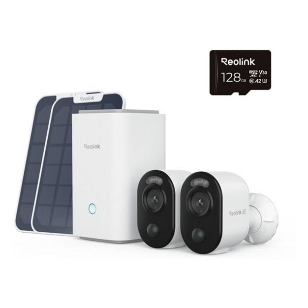 Reolink home hub1 avec 2x B350 et 1x panneau solaire 2 caméra de sécurité USB-C (blanc)