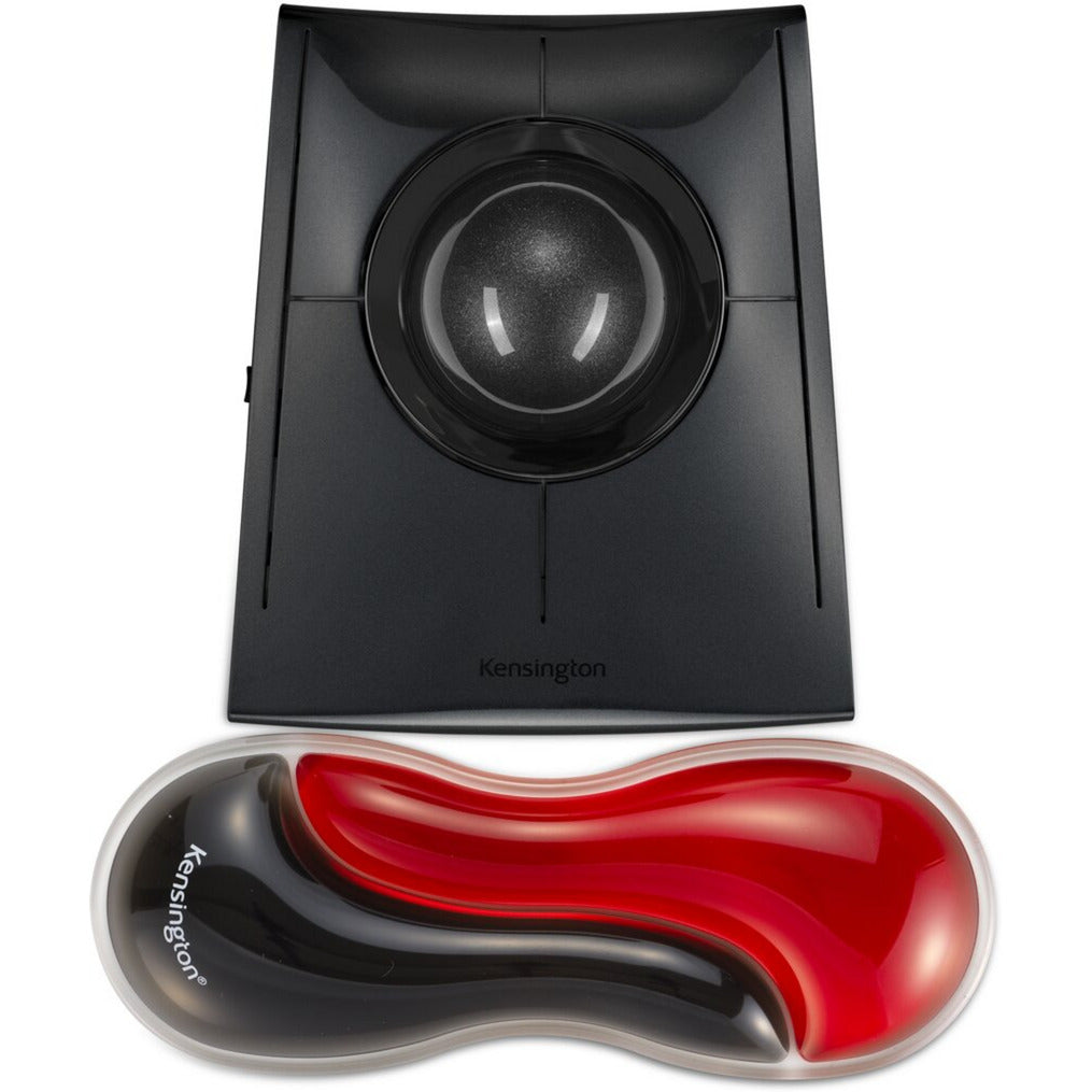 Kensington slim duo gel souris trackball repose-poignet support de poignet (rouge noir)