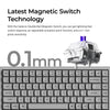 Clavier mécanique RVB Keychron K2 HE-F1C Concrete Edition (noir, disposition américaine (QWERTY), nébuleuse magnétique à double rail Gateron, 75 %, LED RVB, PBT osa double-shot, échange à chaud, 2,4 GHz | Bluetooth 5.2 | USB-C)