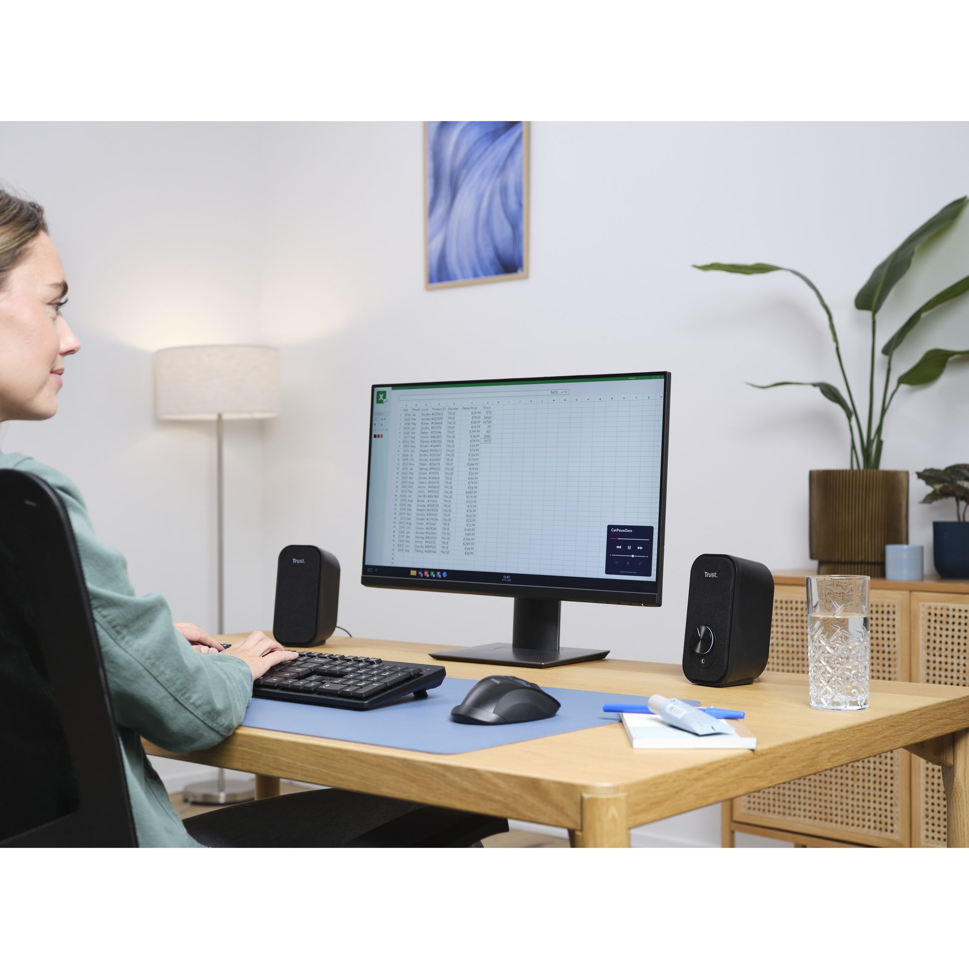 Trust ador 2.0 ensemble d'enceintes haut-parleur PC (noir gris)