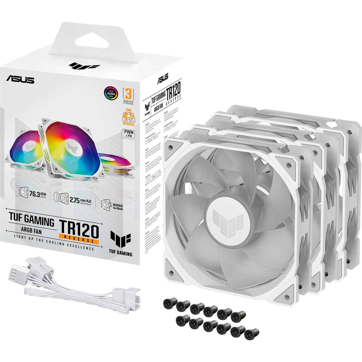 ASUS TUF GAMING TR120 Argb Reverse Fan Pack, 3 pièces