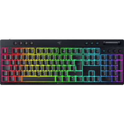 Razer blackwidow v4 clavier de jeu mécanique RVB hyperspeed à profil bas (noir, disposition américaine (qwerty), jaune à profil bas, 100 %)