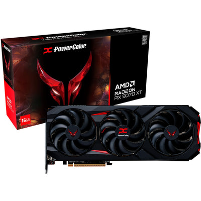 Carte graphique Powercolor Radeon RX 9070 XT Red Devil 16 Go OC (noir, RDNA4, GDDR6, 3x Display Port, 1x HDMI 2.1)