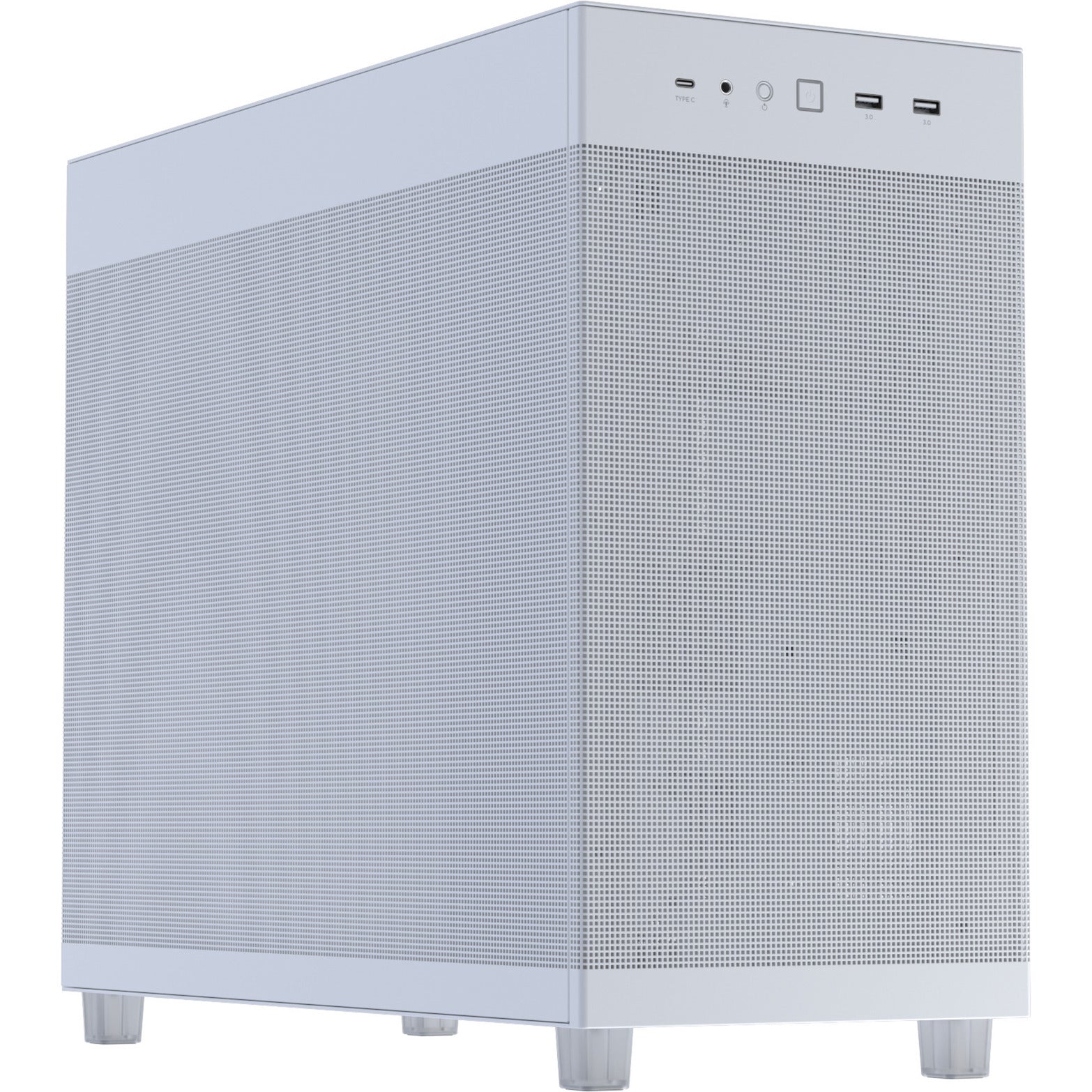 Asus Prime Ap303 - Boîtier tour midi à panneau maillé (blanc | 2x USB-A | 1x USB-C)