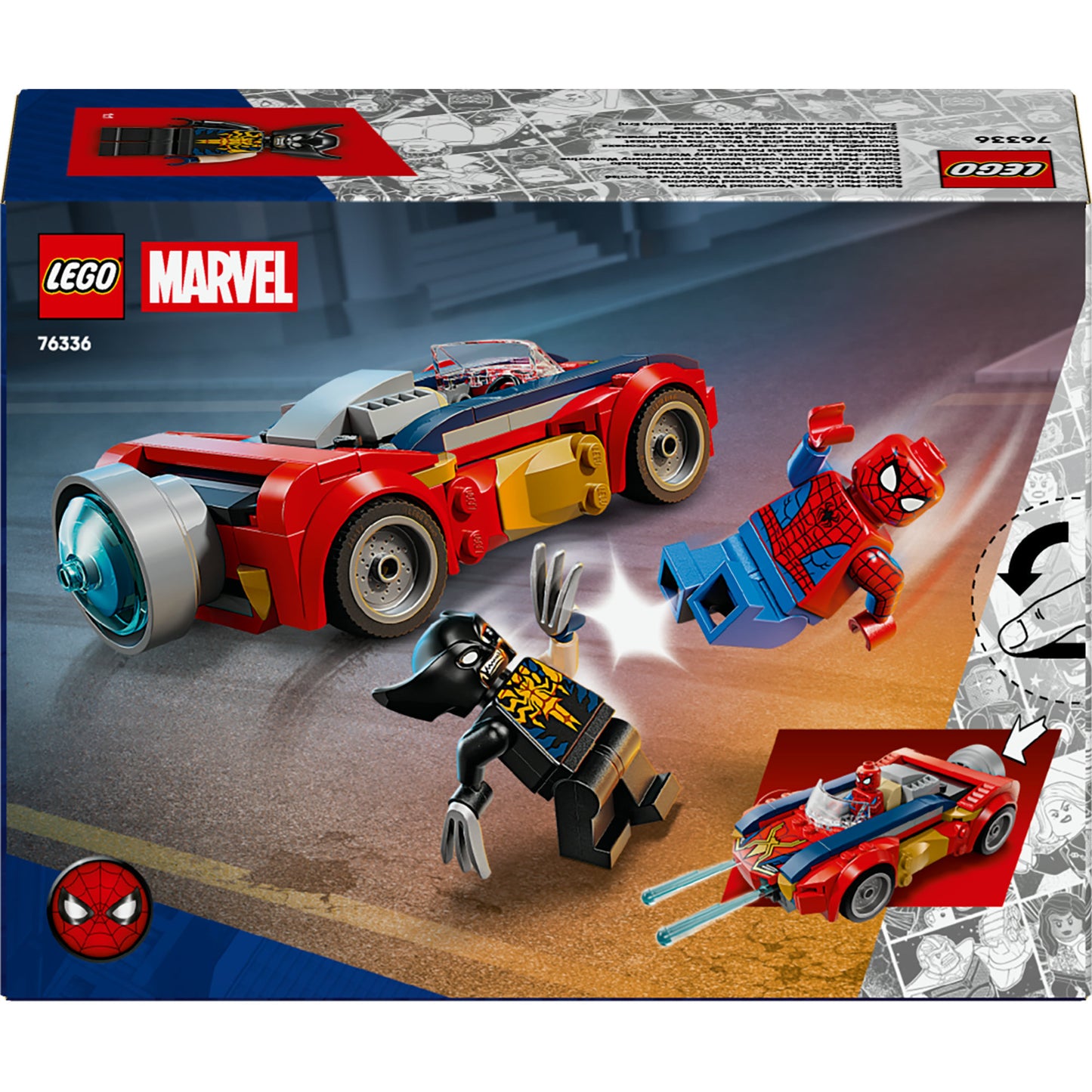Lego super heros 76336 Marvel Spider-Man Car contre Wolverine venimisé