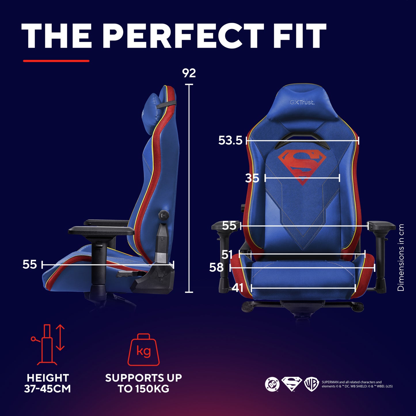 Trust GXT 721SM Ruya Pro Premium Chaise de jeu confortable (Bleu Rouge)