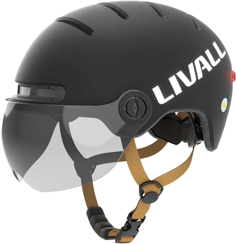 Livall l23 - casque de vélo urbain à LED avec visière