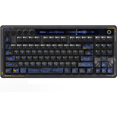 Clavier mécanique 8bitdo retro 87 - mecha break, clavier de jeu (noir bleu, disposition américaine, kailh box jellyfish proglaze, tkl, touches abs, échange à chaud, bluetooth le 5.0, sans fil 2,4 GHz, usb)
