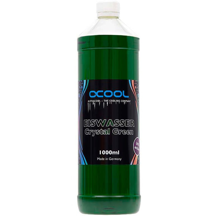 Alphacool Eiswasser Crystal Green Liquide de refroidissement actif UV (vert, 1000 ml)