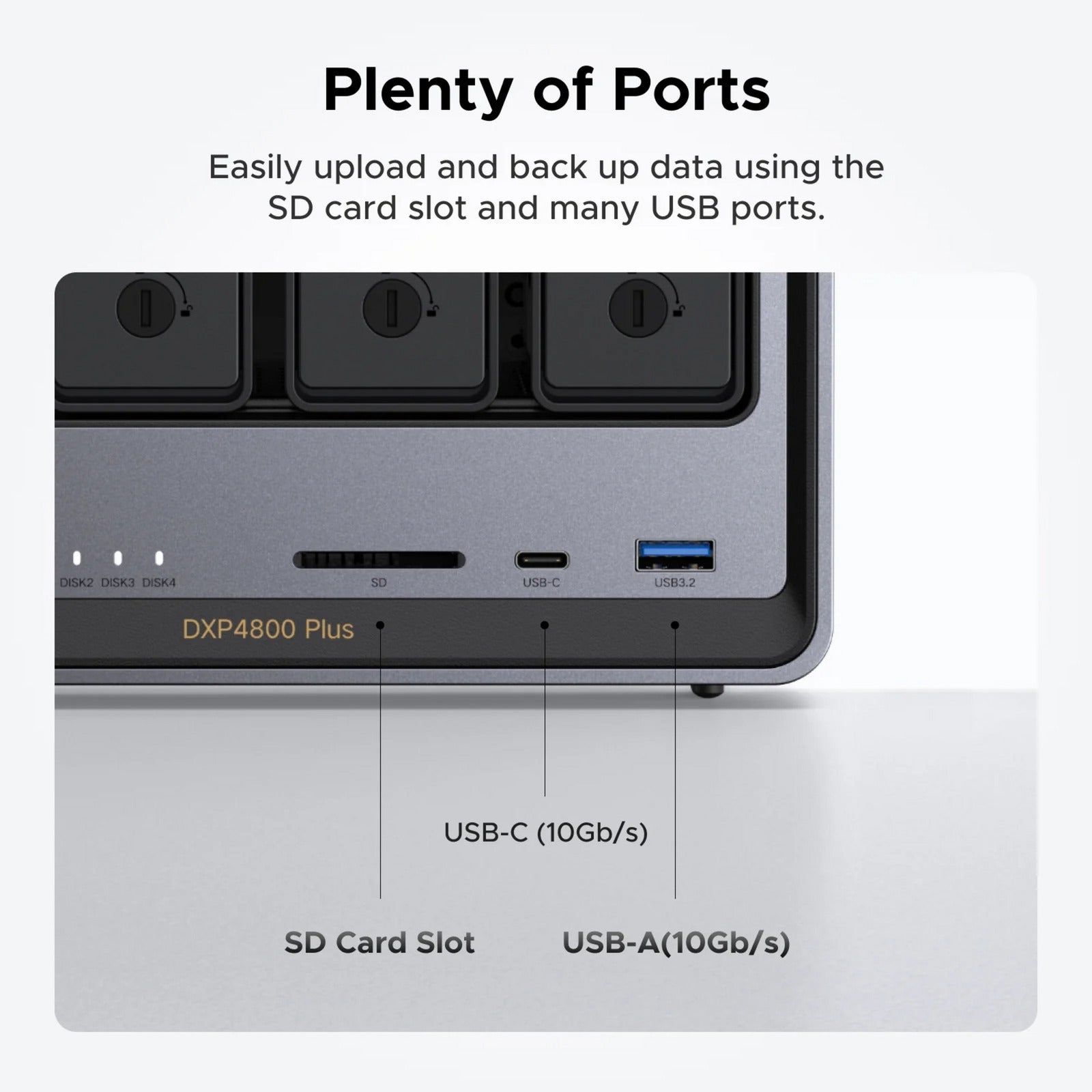 Ugreen nasync dxp4800 plus (gris, 1x 2,5GBe, 1x 10GBE, HDMI, USB-C)
