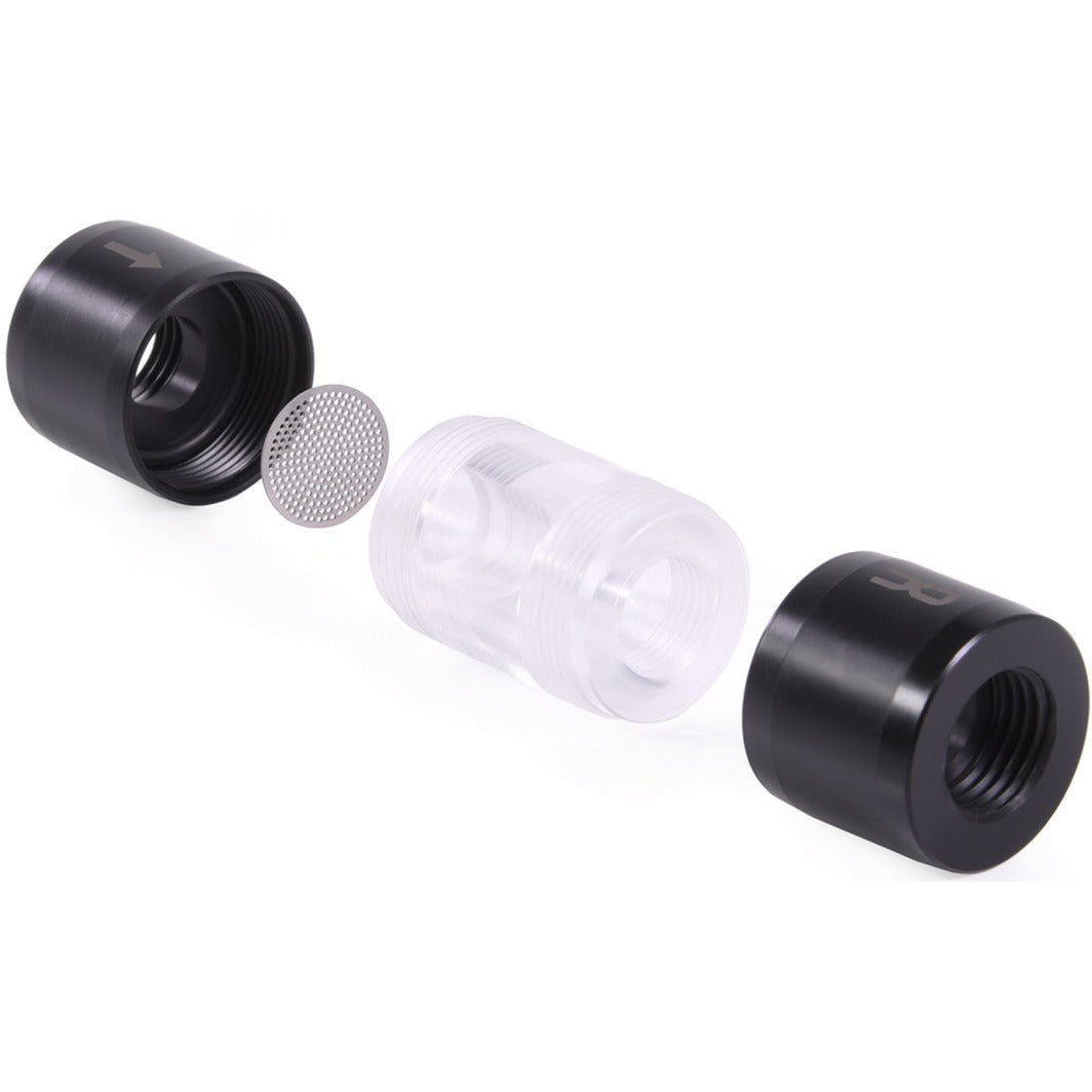 Alphacool eiszapfen filtre en ligne en acétal acrylique g1 4 filetage intérieur (noir transparent)