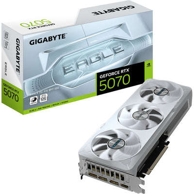 Gigabyte GV-N5070Agleoc ICE-12GD GEFORCE RTX 5070 EAGLE OC ICE SFF 12G, 12 Go, GDDR7, 192 bits