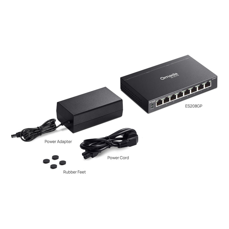 Tp-link omada es208gp commutateur géré facile gigabit 8 ports (noir, 8x poe+)