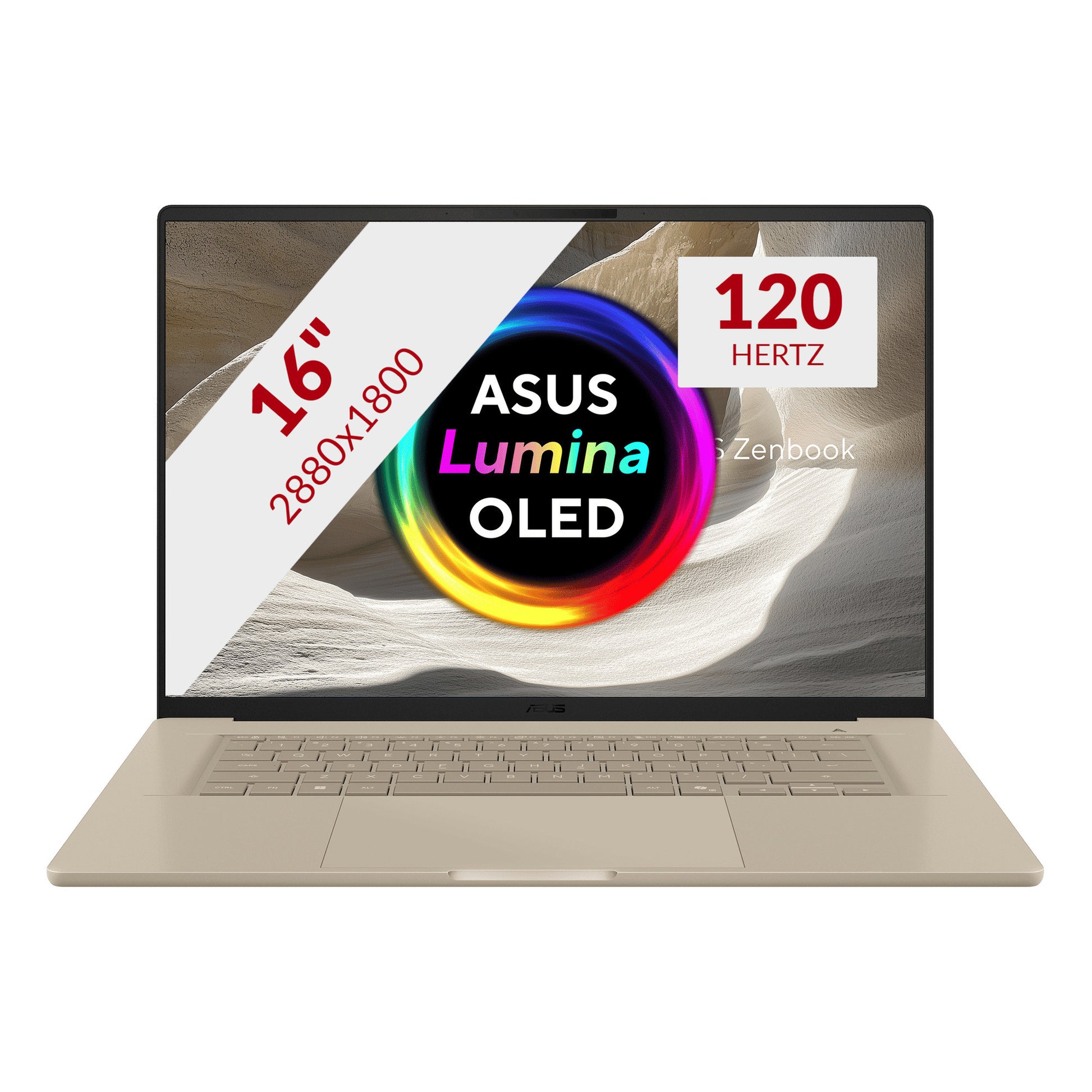 Asus zenbook a16 ux3607oa-sq013w 16 copilot+ ordinateur portable (beige | snapdragon x2e-94-100 | qualcomm adreno | 48 go | SSD 1 to | OLED)
