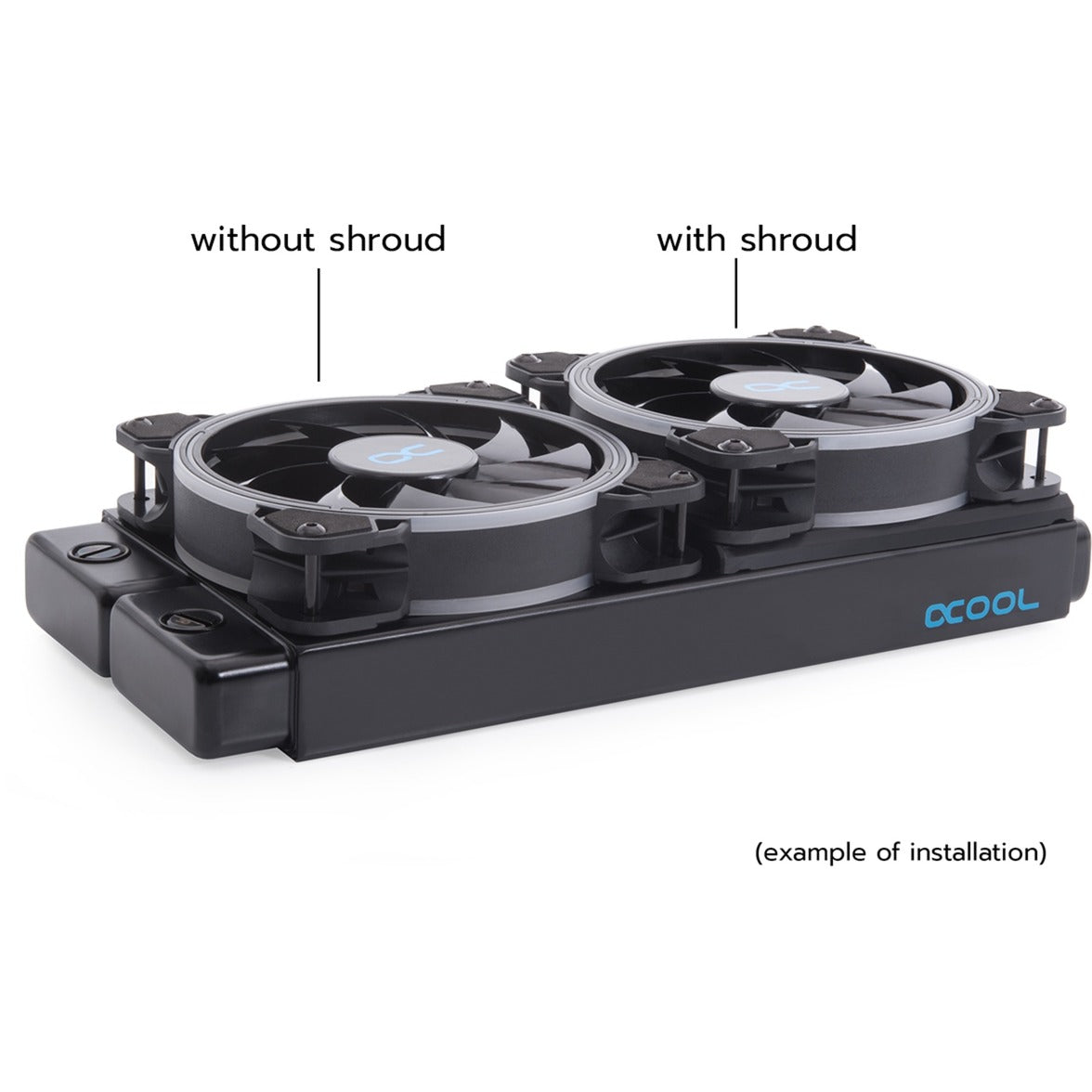 Cadre de montage de découplage de carénage Alphacool de 120 mm (7 mm d'épaisseur) (noir)