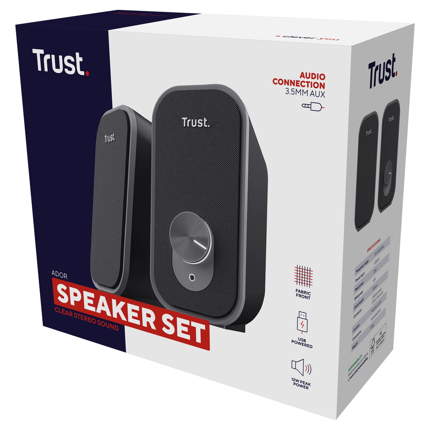 Trust ador 2.0 ensemble d'enceintes haut-parleur PC (noir gris)