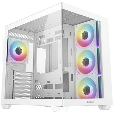 Boîtier tour midi Deepcool CG530 4f (blanc | 2x USB-A | 1x USB-C | RGB | verre trempé)