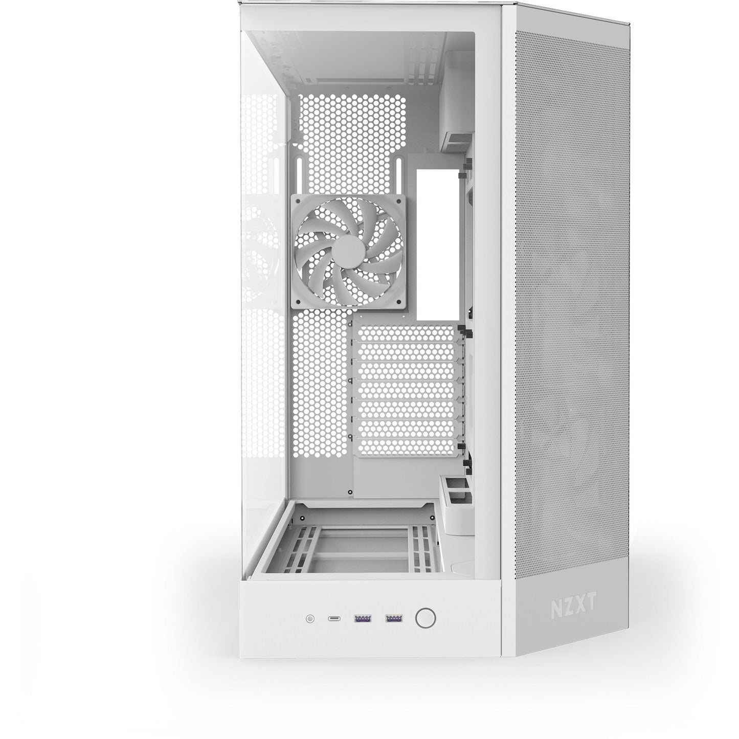 Boîtier tour midi Nzxt h9 flow (blanc (mat) | 2x USB-A | 1x USB-C | verre trempé)