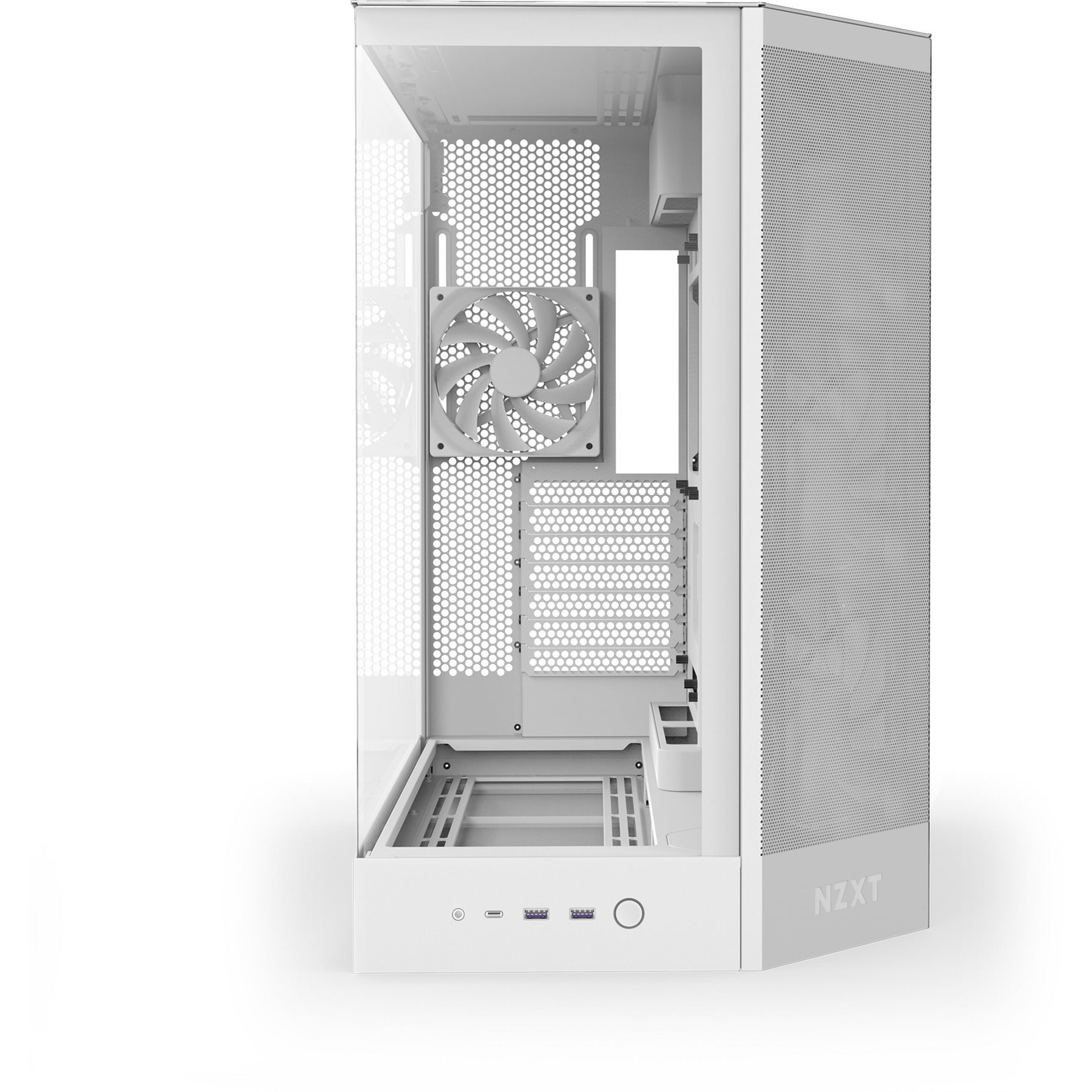 Boîtier tour midi Nzxt h9 flow (blanc (mat) | 2x USB-A | 1x USB-C | verre trempé)