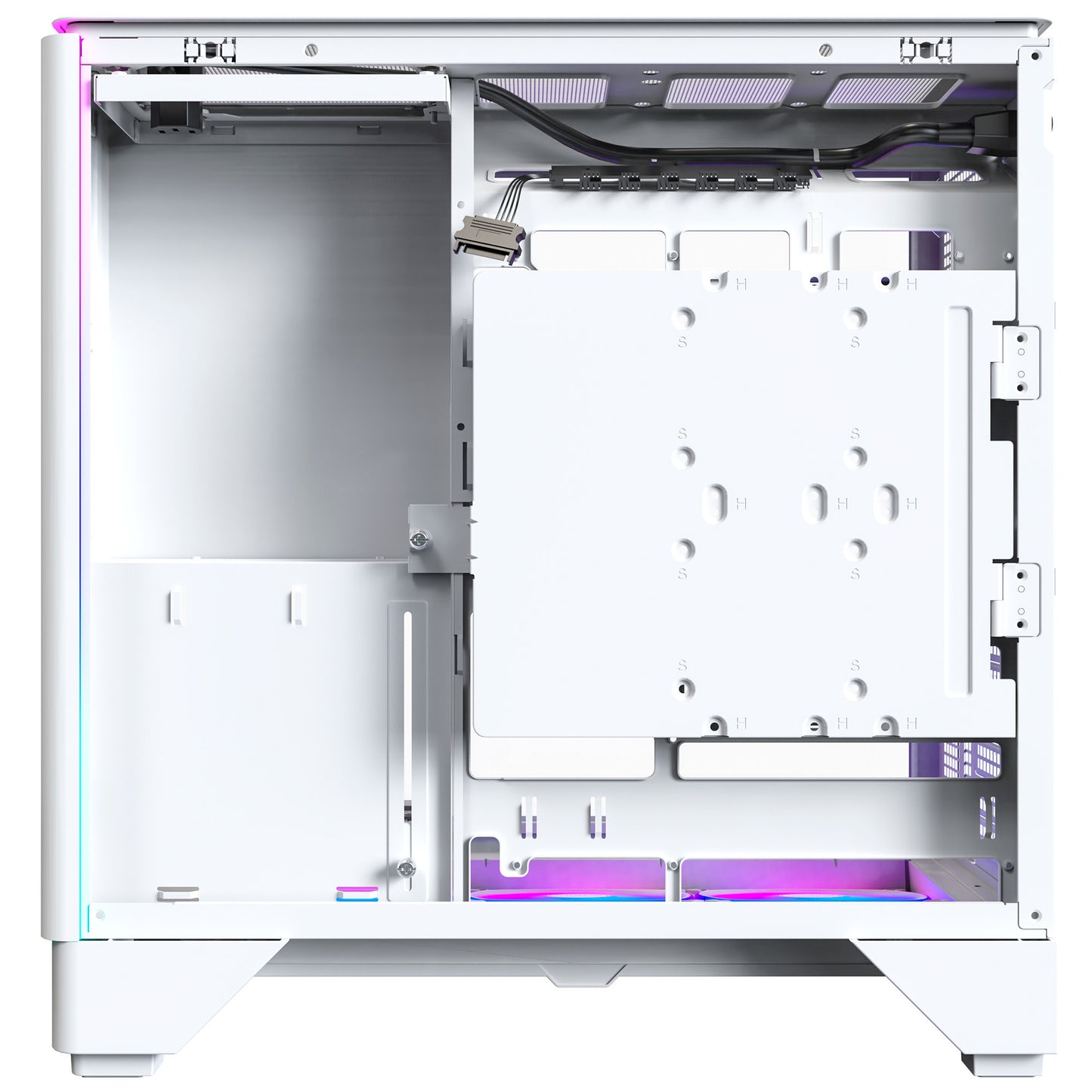 Boîtier tour midi Montech king 45 pro (blanc | 2x USB-A | 1x USB-C | RVB | fenêtre)