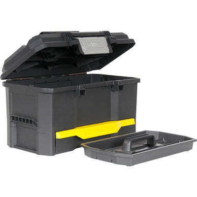 Case d'outils Stanley 19 avec verrouillage de pression et tiroir