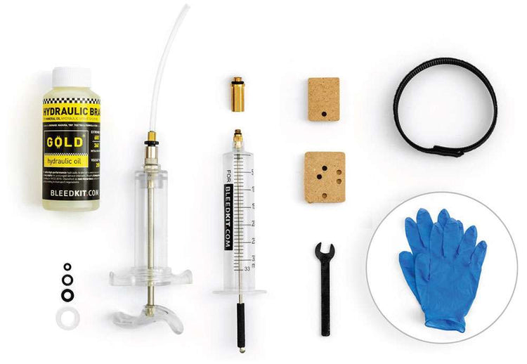 Bleedkit kit purge atelier + liquide de frein or 100ml - shimano vtt route