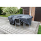 Couverture de meubles de jardin nature pour la table ronde et les chaises