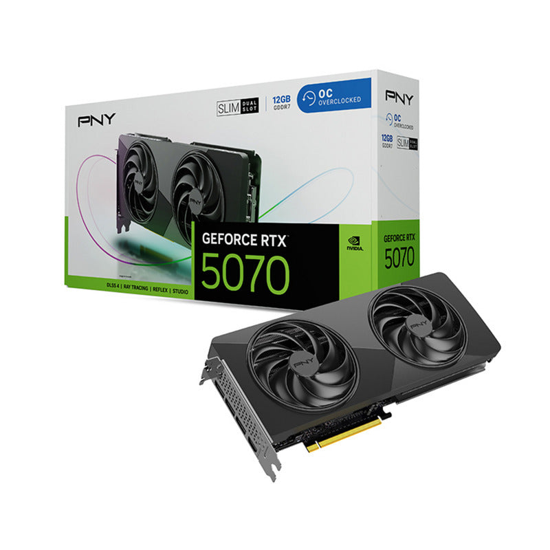 Carte graphique Pny Geforce RTX 5070 Slim OC 12 Go (DLSS 4, 3x Display Port, 1x HDMI)