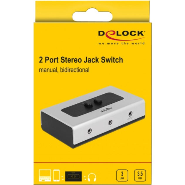 Dellock Switch stéréo Jack 3,5 mm 2 Port Manuel Bidirectio