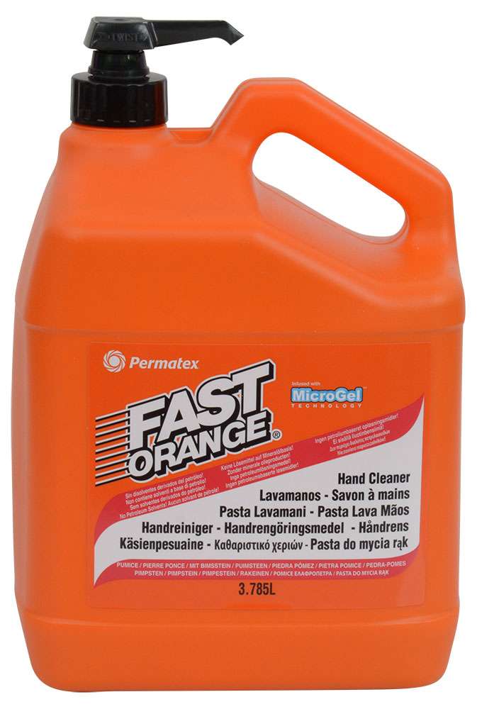 Nettoyant pour les mains Permatex fast orange avec pierre ponce 3,8l