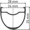 Roue avant Dt swiss hg 1800 spline® 28 25mm cl
