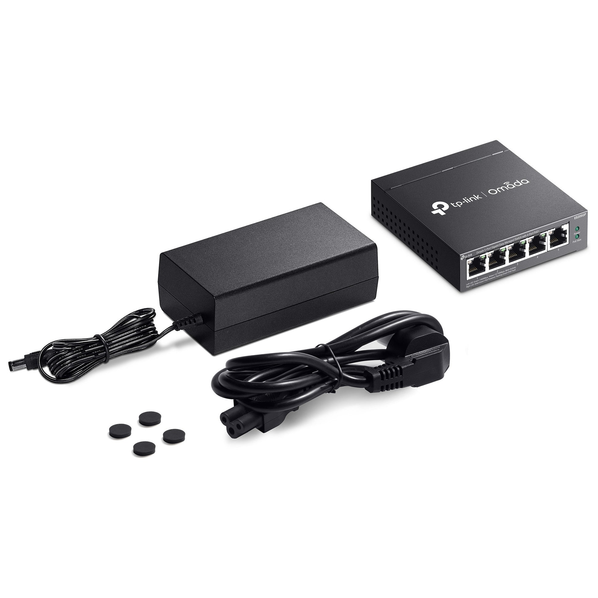Commutateur tp-link omada es205gp (noir, 4x poe+)