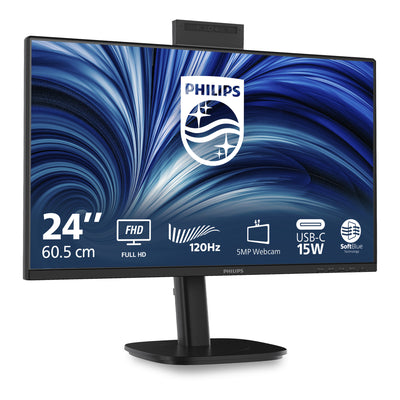 Moniteur Philips 24b2n3200jh 00 23,8 (noir, VGA, HDMI, port d'affichage, USB-C, webcam, 120 Hz)