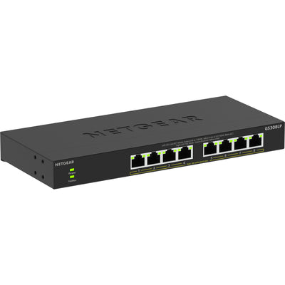Netgear commutateur Gigabit Ethernet non géré Poe+ Essentials à 8 ports (gs308lp) (noir, PoE 60 watts)