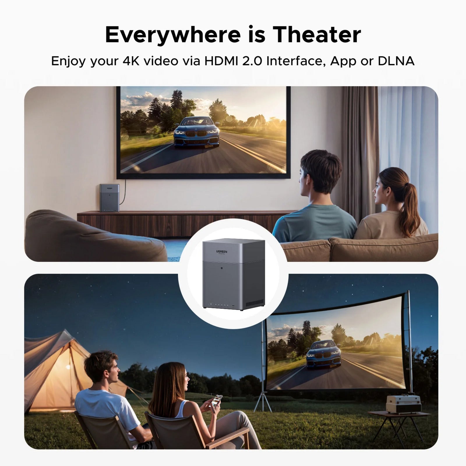 Ugreen nasync dh4300 plus (gris, 1x 2,5GBE, HDMI, USB-C)